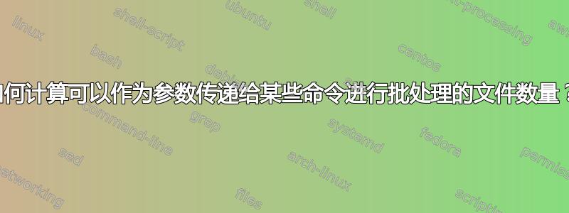 如何计算可以作为参数传递给某些命令进行批处理的文件数量？