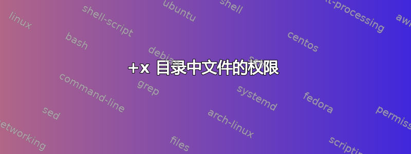 +x 目录中文件的权限