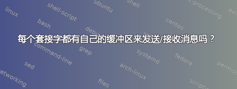 每个套接字都有自己的缓冲区来发送/接收消息吗？