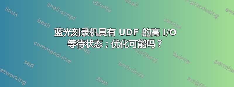 蓝光刻录机具有 UDF 的高 I/O 等待状态；优化可能吗？