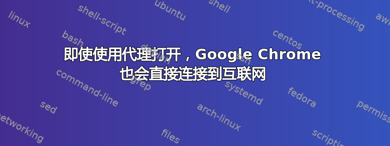 即使使用代理打开，Google Chrome 也会直接连接到互联网