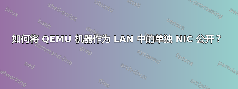 如何将 QEMU 机器作为 LAN 中的单独 NIC 公开？