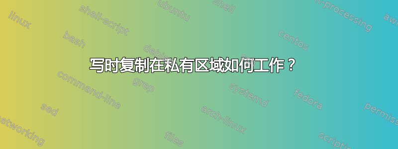 写时复制在私有区域如何工作？ 