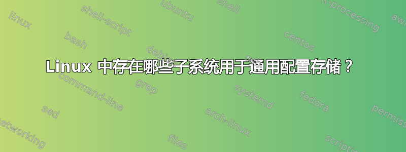 Linux 中存在哪些子系统用于通用配置存储？