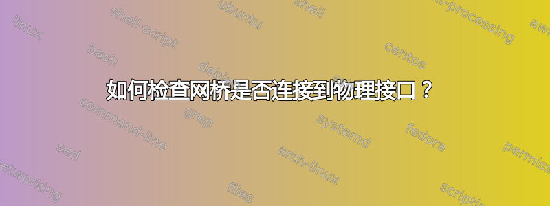 如何检查网桥是否连接到物理接口？