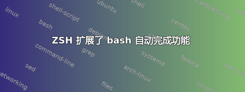 ZSH 扩展了 bash 自动完成功能