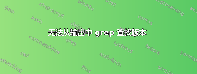 无法从输出中 grep 查找版本