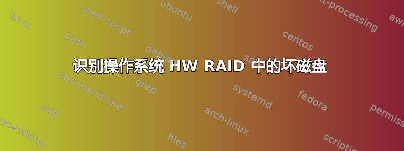 识别操作系统 HW RAID 中的坏磁盘