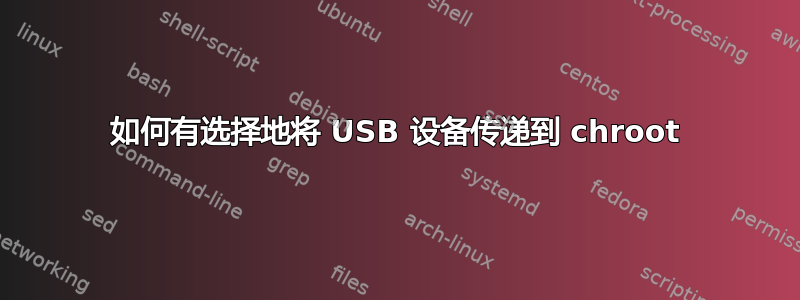 如何有选择地将 USB 设备传递到 chroot