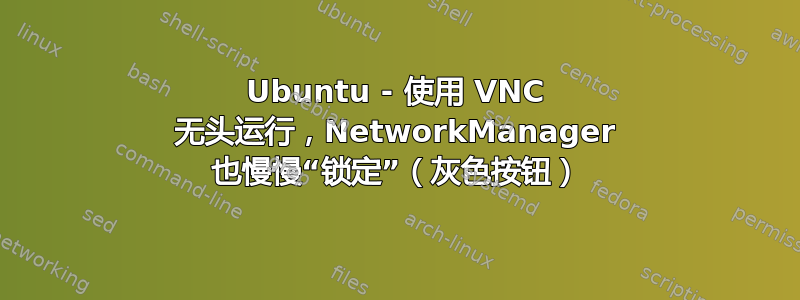 Ubuntu - 使用 VNC 无头运行，NetworkManager 也慢慢“锁定”（灰色按钮）