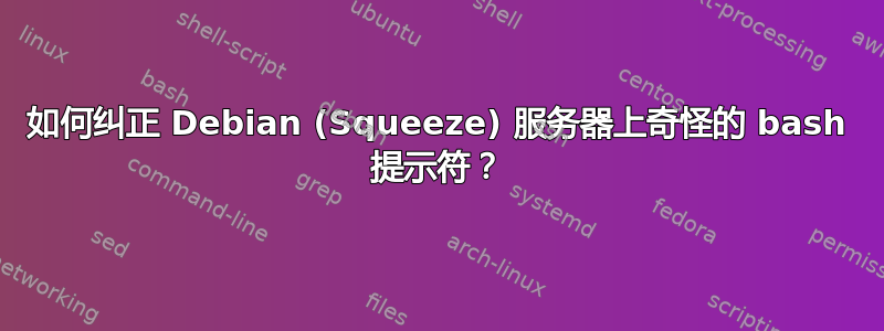 如何纠正 Debian (Squeeze) 服务器上奇怪的 bash 提示符？