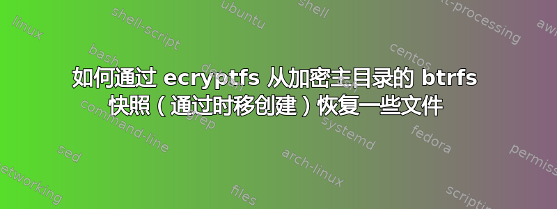 如何通过 ecryptfs 从加密主目录的 btrfs 快照（通过时移创建）恢复一些文件