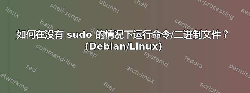 如何在没有 sudo 的情况下运行命令/二进制文件？ (Debian/Linux)