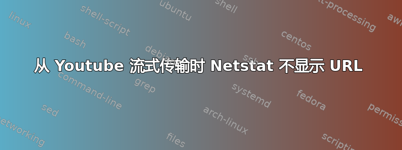 从 Youtube 流式传输时 Netstat 不显示 URL