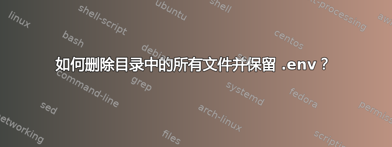 如何删除目录中的所有文件并保留 .env？