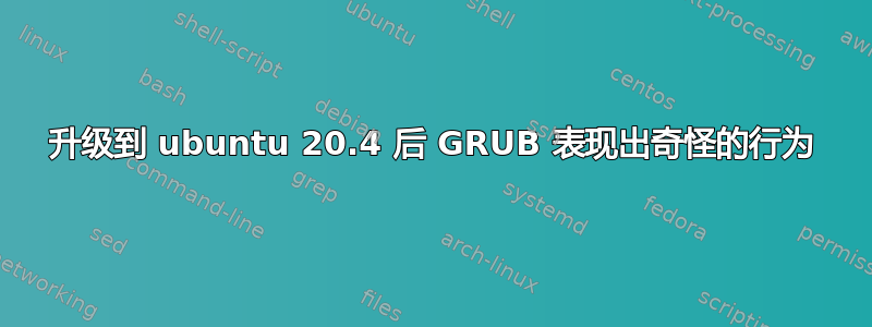 升级到 ubuntu 20.4 后 GRUB 表现出奇怪的行为