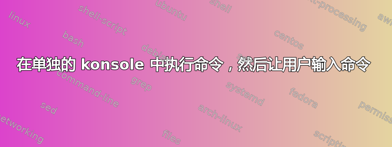 在单独的 konsole 中执行命令，然后让用户输入命令