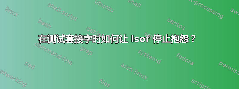 在测试套接字时如何让 lsof 停止抱怨？