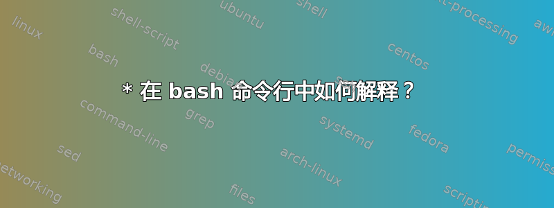 * 在 bash 命令行中如何解释？ 