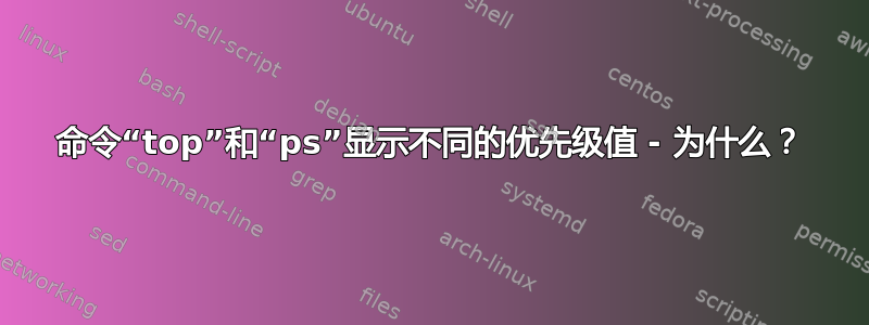 命令“top”和“ps”显示不同的优先级值 - 为什么？