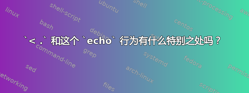 `< .` 和这个 `echo` 行为有什么特别之处吗？