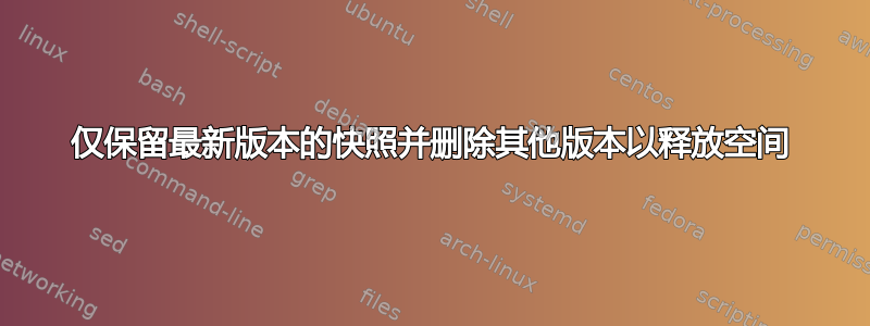 仅保留最新版本的快照并删除其他版本以释放空间