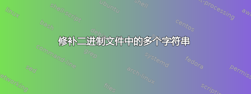 修补二进制文件中的多个字符串