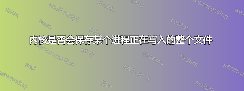 内核是否会保存某个进程正在写入的整个文件