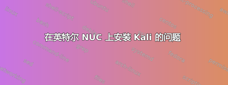 在英特尔 NUC 上安装 Kali 的问题