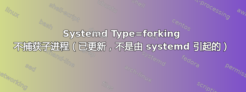 Systemd Type=forking 不捕获子进程（已更新，不是由 systemd 引起的）