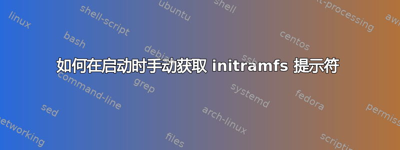 如何在启动时手动获取 initramfs 提示符