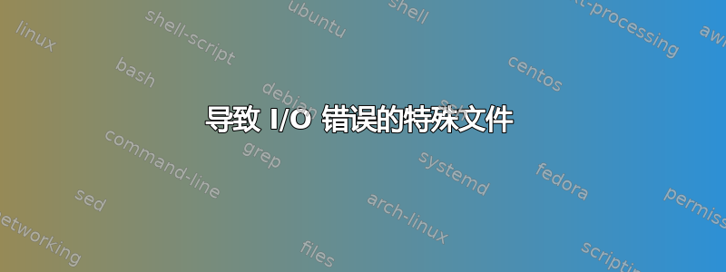 导致 I/O 错误的特殊文件