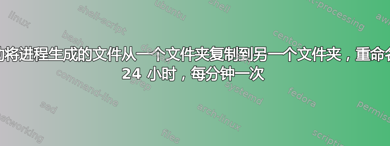 Mac：我想自动将进程生成的文件从一个文件夹复制到另一个文件夹，重命名该文件并持续 24 小时，每分钟一次