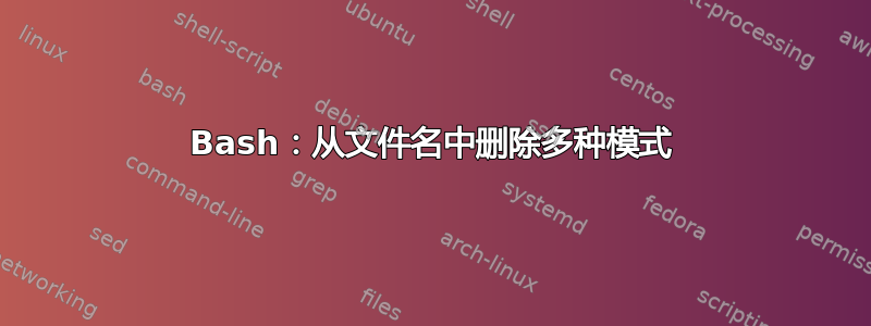 Bash：从文件名中删除多种模式