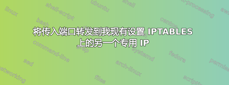 将传入端口转发到我现有设置 IPTABLES 上的另一个专用 IP