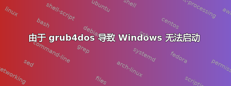 由于 grub4dos 导致 Windows 无法启动