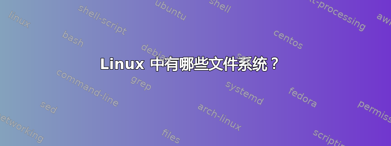 Linux 中有哪些文件系统？ 