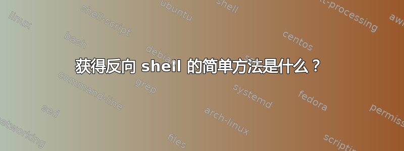 获得反向 shell 的简单方法是什么？