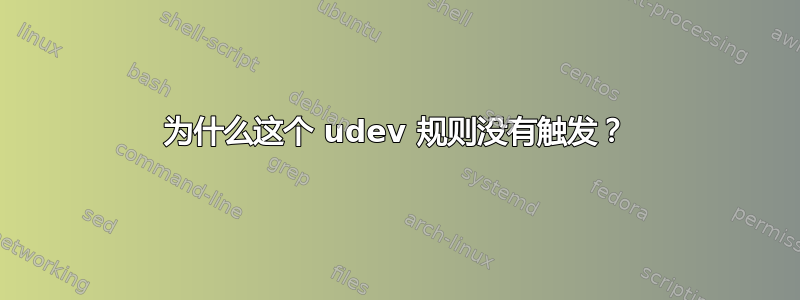 为什么这个 udev 规则没有触发？