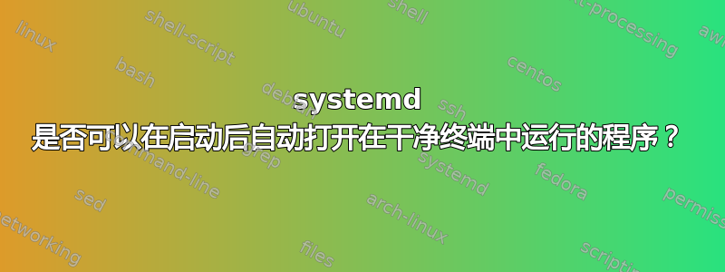 systemd 是否可以在启动后自动打开在干净终端中运行的程序？