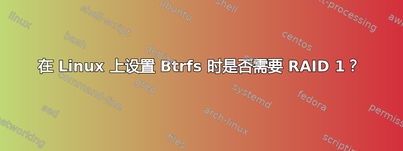 在 Linux 上设置 Btrfs 时是否需要 RAID 1？