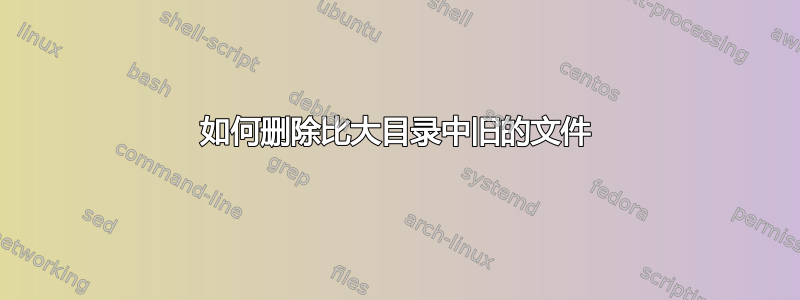 如何删除比大目录中旧的文件