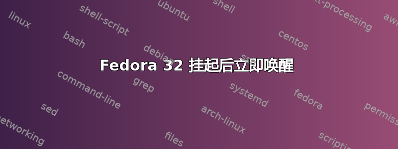 Fedora 32 挂起后立即唤醒