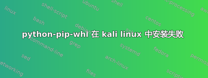 python-pip-whl 在 kali linux 中安装失败