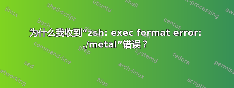 为什么我收到“zsh: exec format error: ./metal”错误？