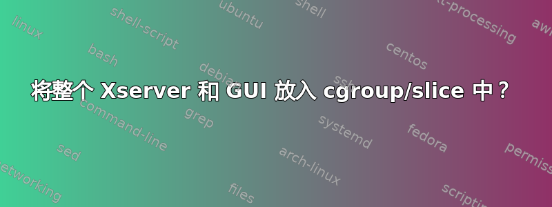 将整个 Xserver 和 GUI 放入 cgroup/slice 中？