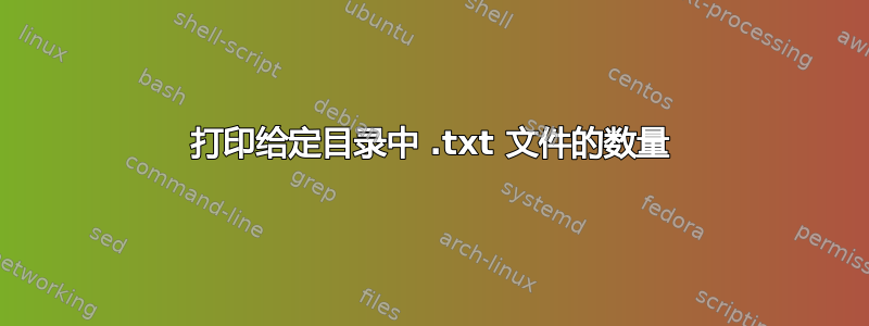 打印给定目录中 .txt 文件的数量