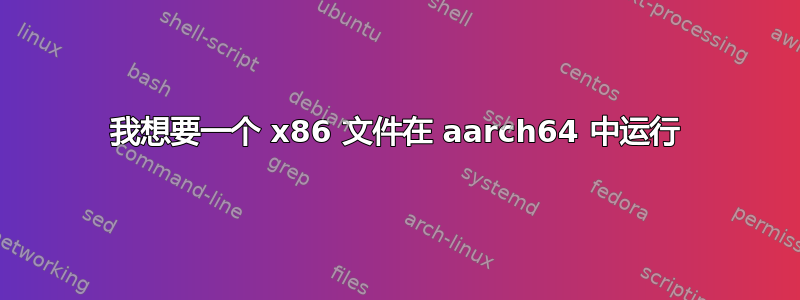 我想要一个 x86 文件在 aarch64 中运行