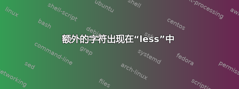 额外的字符出现在“less”中