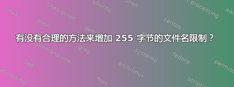 有没有合理的方法来增加 255 字节的文件名限制？